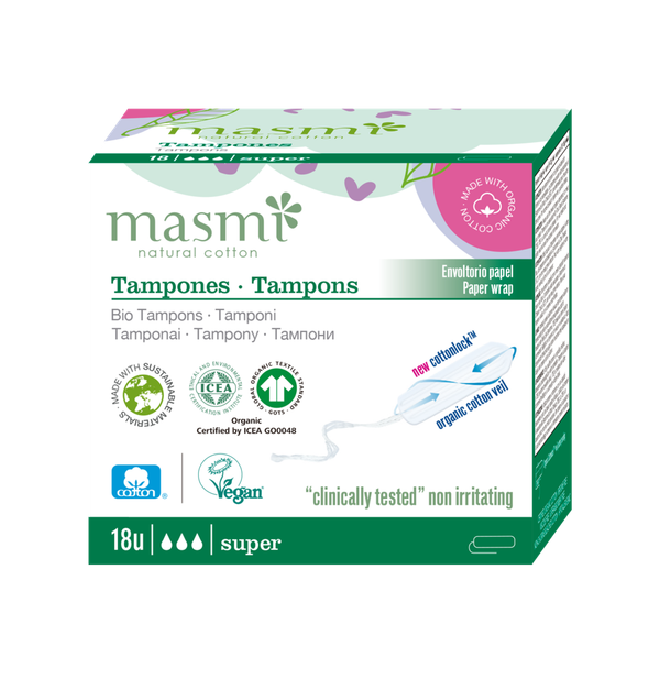 MASMI Natural Cotton - Bio Tampons - Super 18 Stk.