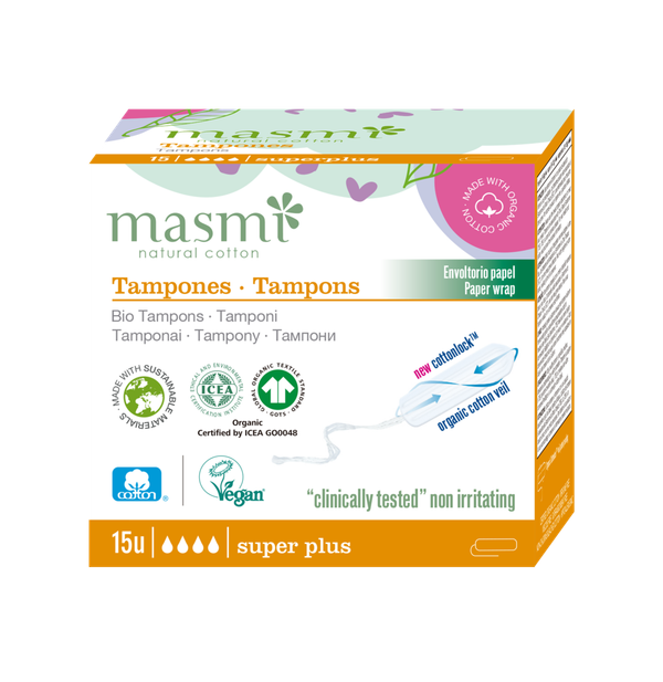 MASMI Natural Cotton - Bio Tampons Super Plus 15 Stk.