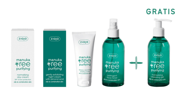 Ziaja  MANUKA TREE Gesichtspflege-Set für unreine Haut mit GRATIS Waschgel