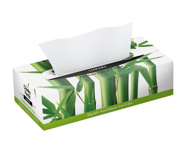 CHEEKY PANDA - Plastikfreie Bambus Taschentücher in Flachbox 80Stk.