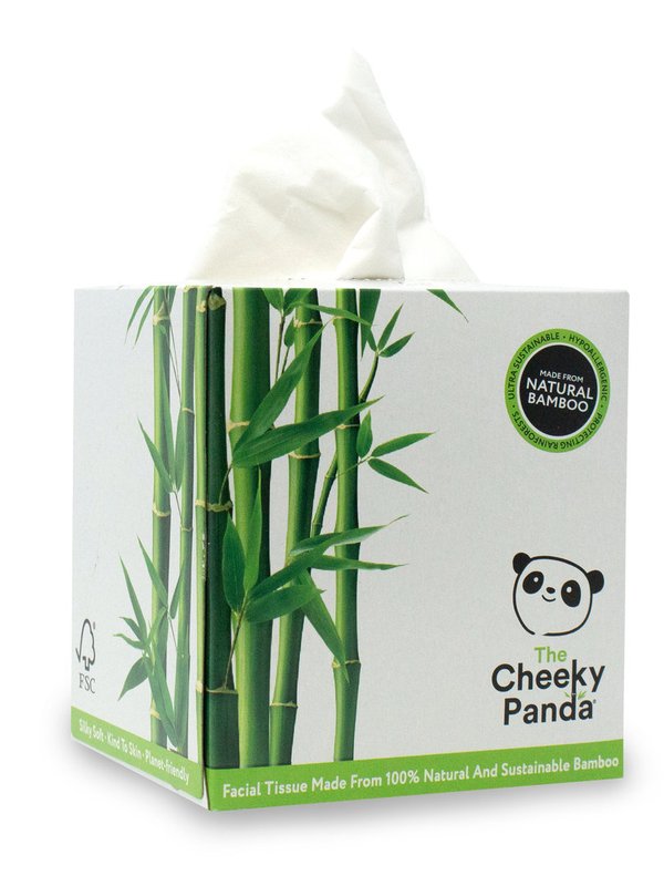 Cheeky Panda plastikfreie Taschentücher im Würfel 56 Stk.