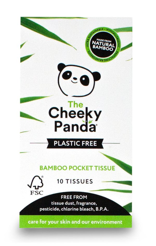 Cheeky Panda plastikfreie Taschentücher 3-lagig, 1 Pack x 10 Blatt