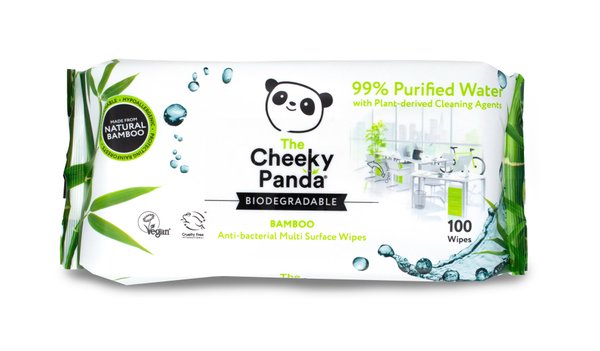 Cheeky Panda antibakterielle Allzweck Reinigungstücher 100 Blatt