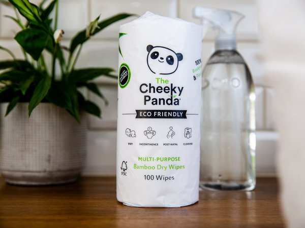 Cheeky Panda plastikfreie, biologisch abbaubare Allzweck-Trockentücher 100 Stück
