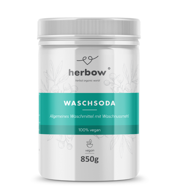 HERBOW - Waschsoda - Universalmittel für Wäsche & Geschirr - mit Waschnussmehl 850g