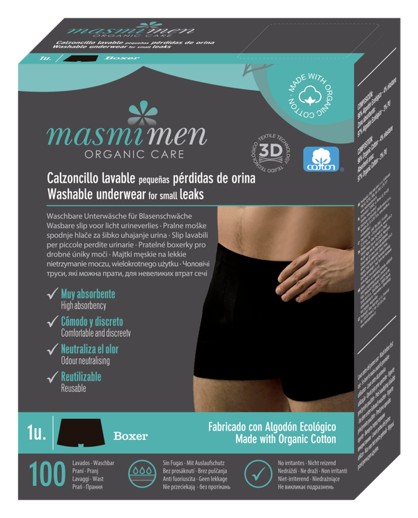 MASMI MEN - Waschbare Herren Boxer-Shorts bei Blasenschwäche 1Stk.